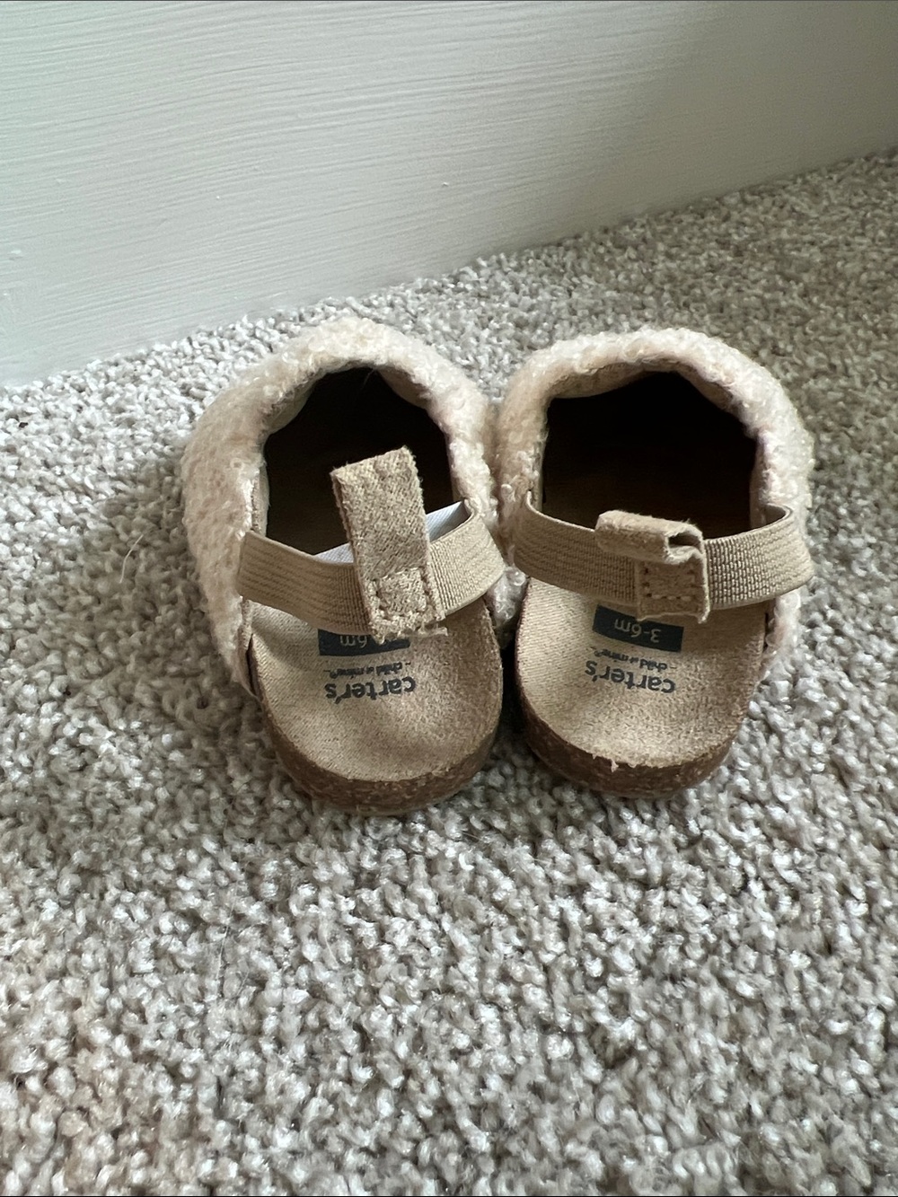 Carter's Beige Sherpa Baby Slip-On Shoes - Picture 3 of 4